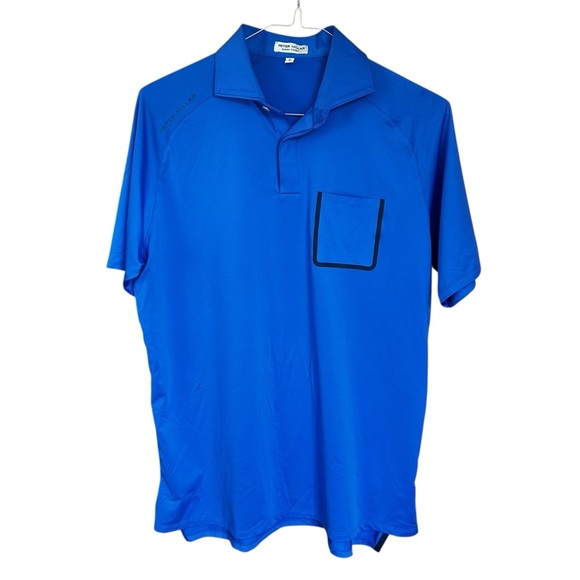 Peter Millar Performance Polo Summer Comfort Crown Sport - Network Logo Blue M - Picture 1 of 11
